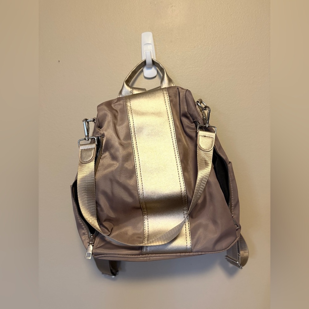 Elegant Gold and Brown Women's Backpack